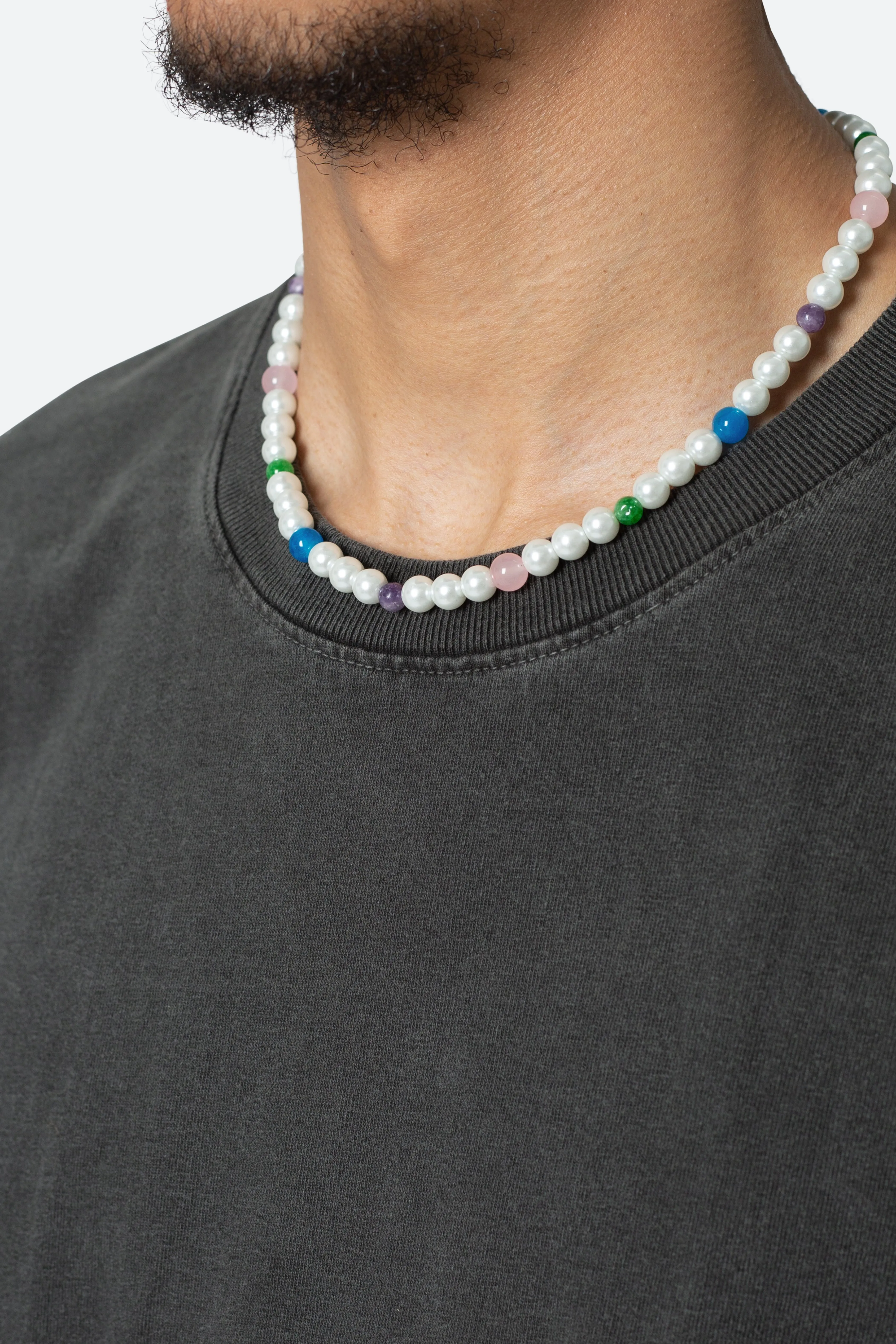 Mixed Beaded Pearl Necklace - Multi