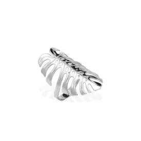 Monstera Ring in White Gold - 30mm