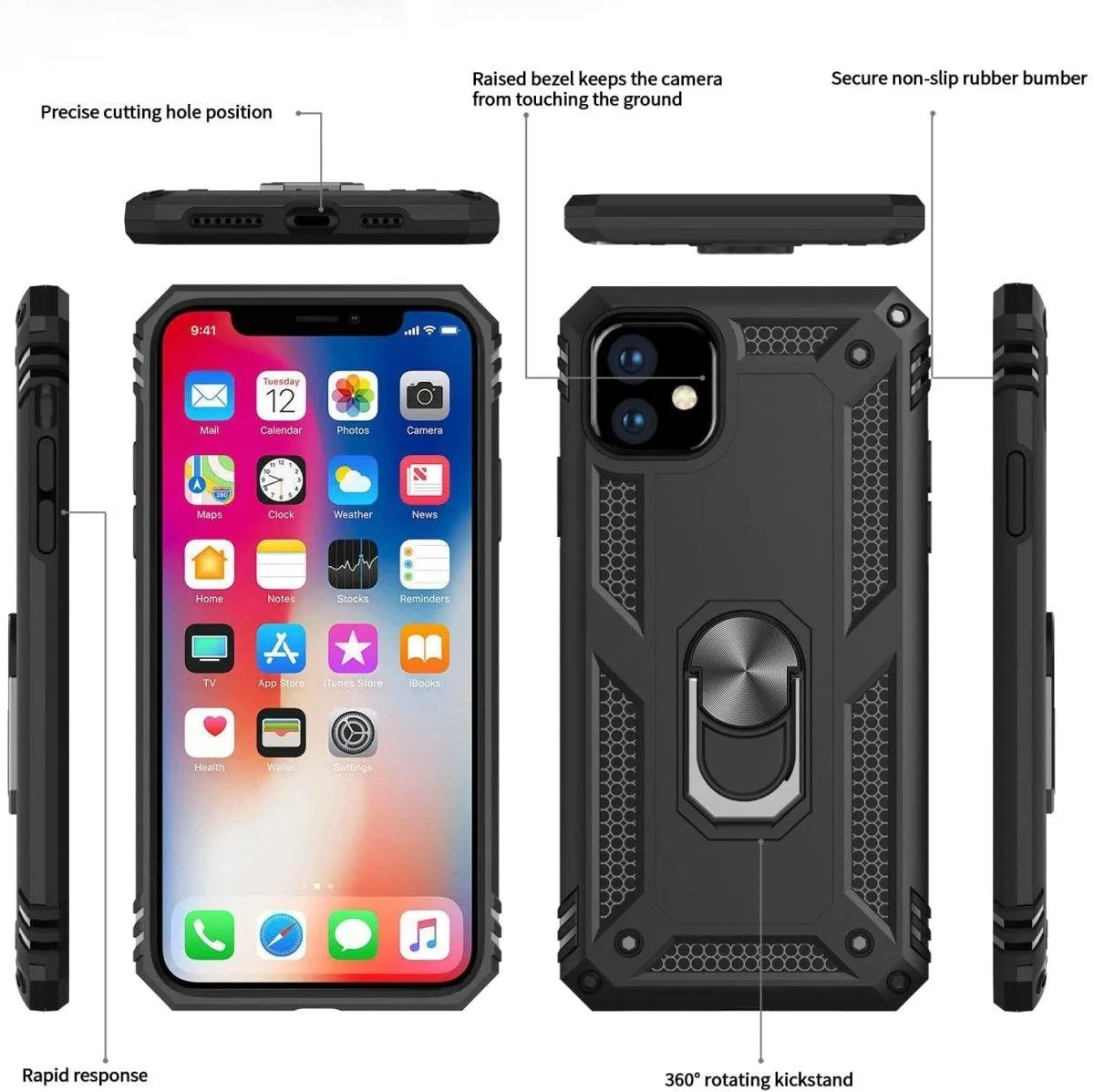 NATO Military Grade Case With Kickstand For iPhone 15 Series