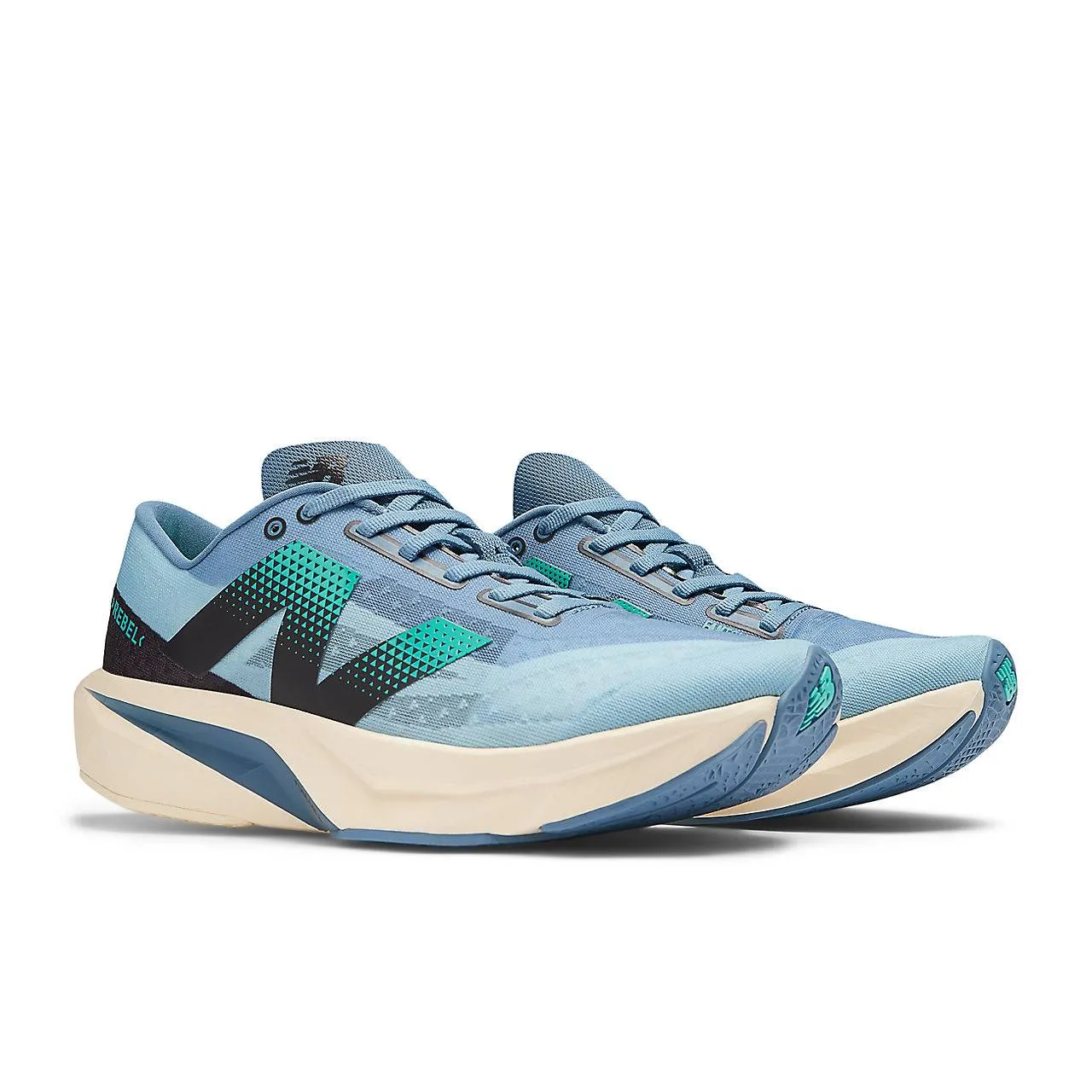 New Balance FuelCell Rebel v4 (Mens) - Heron Blue with Chrome Blue and Black