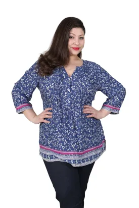 Plus Size Rayon Print Tunic