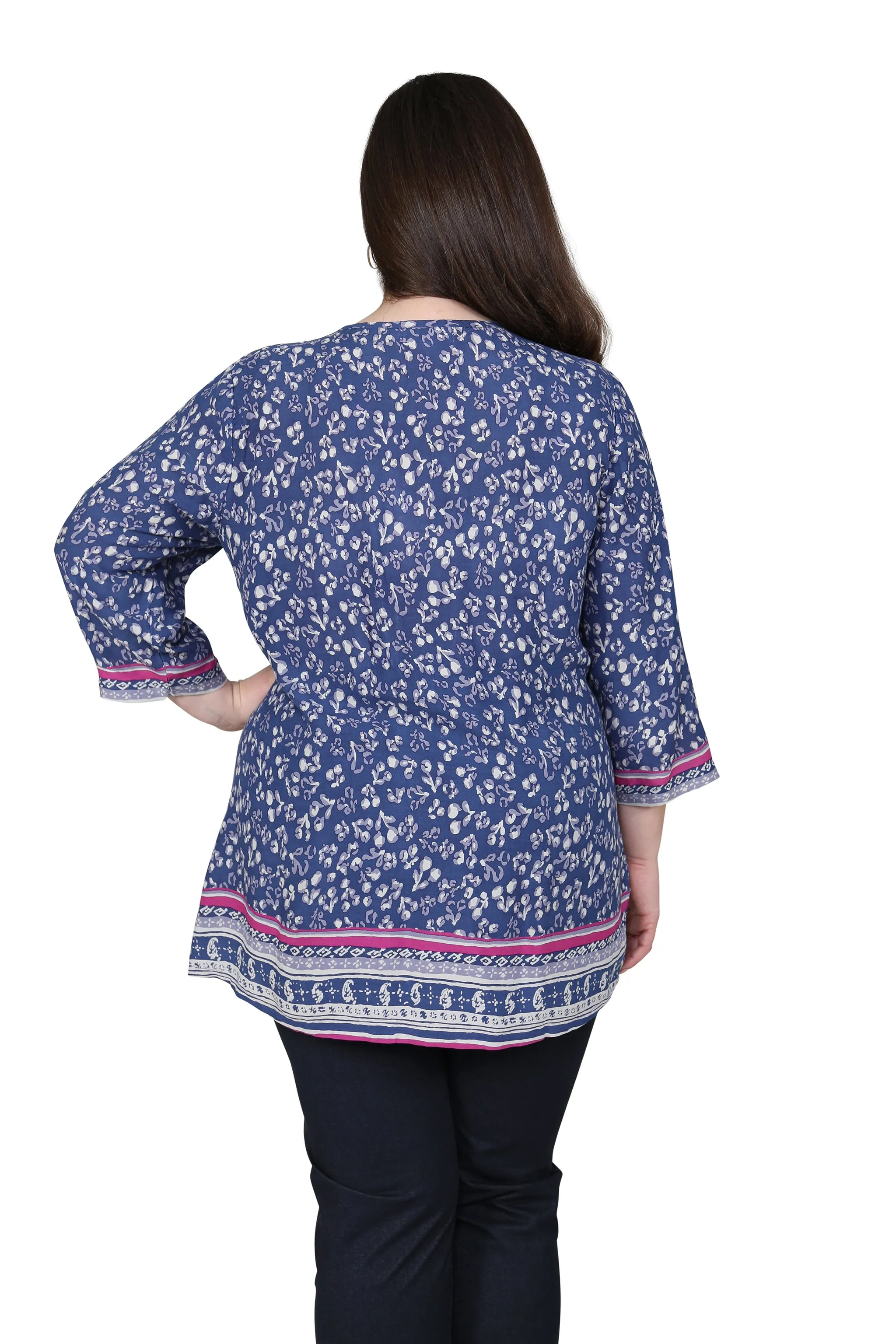 Plus Size Rayon Print Tunic