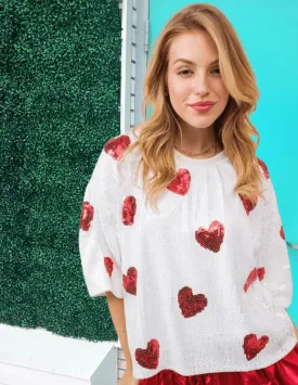 Polka-Hearts Top