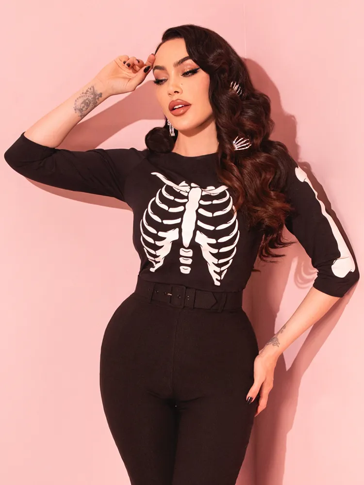 PRE-ORDER - Wild Ways Top in Glow in the Dark Skeleton Print - Vixen by Micheline Pitt