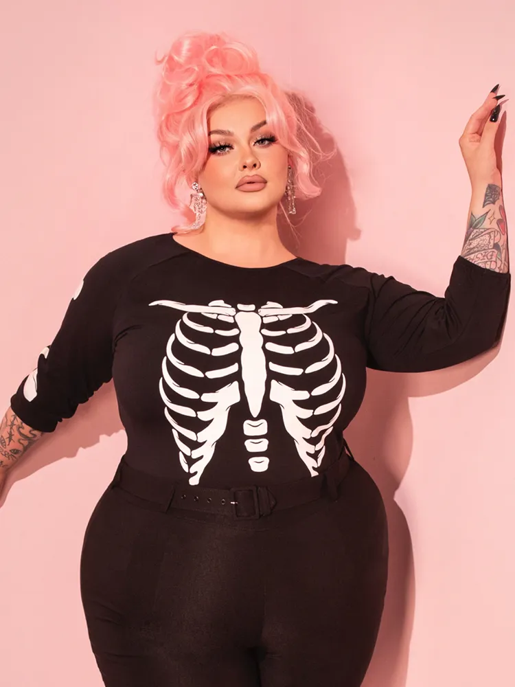 PRE-ORDER - Wild Ways Top in Glow in the Dark Skeleton Print - Vixen by Micheline Pitt