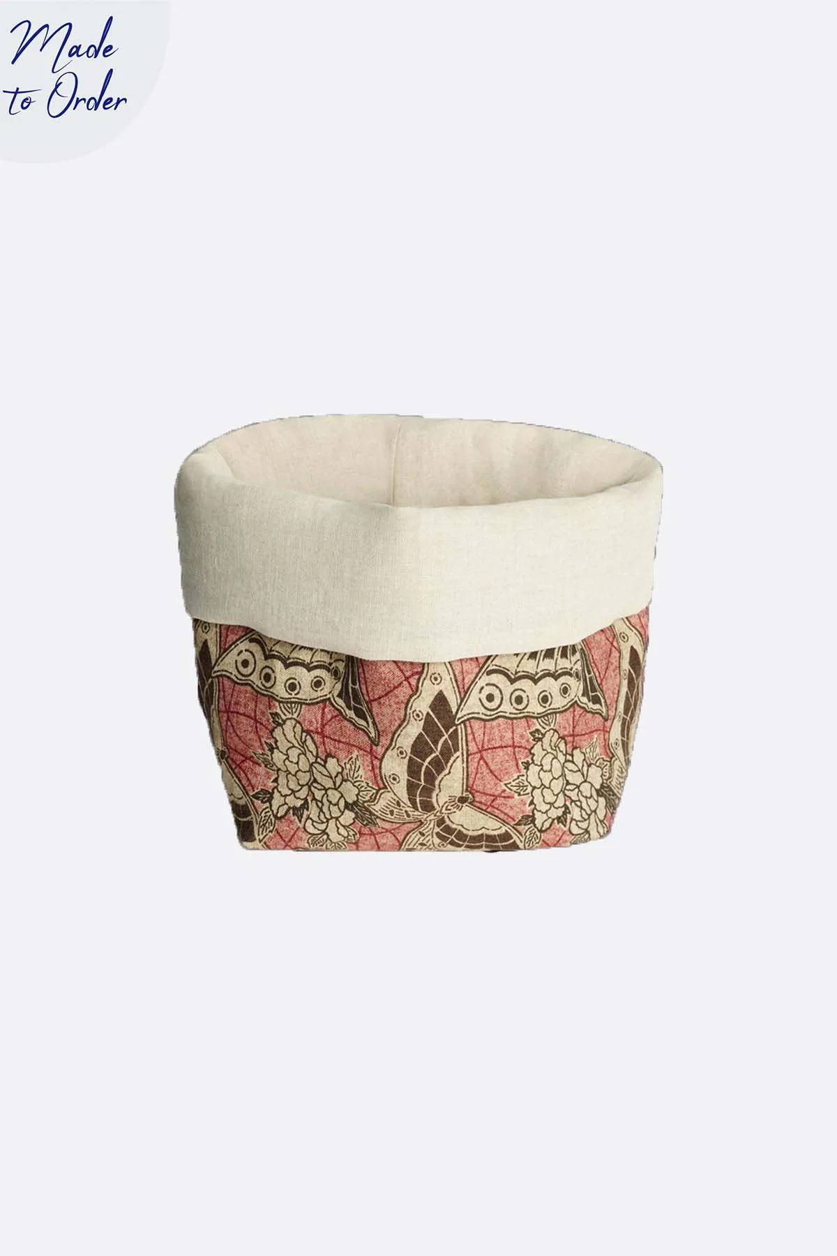 PRINTED LINEN BASKET