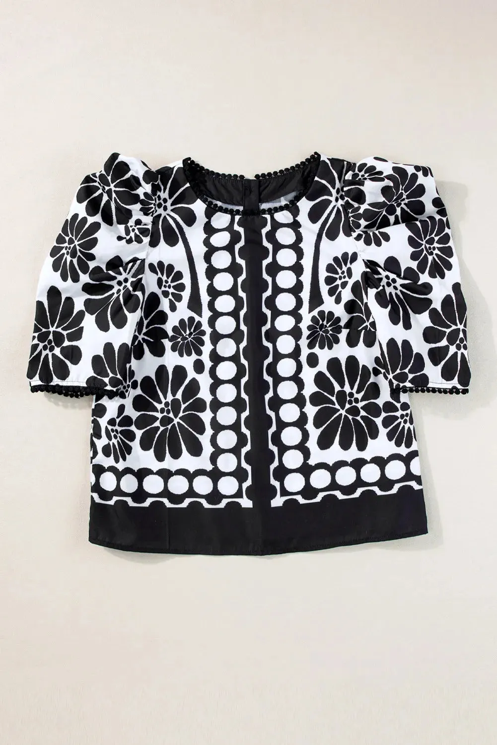 Printed Round Neck Half Sleeve Blouse