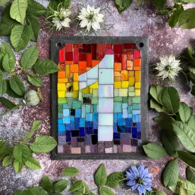 Rainbow mosaic house number