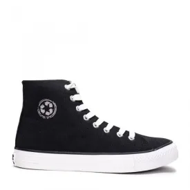 Redo PET Black Vegan Mid-Top Vulcanized Sneakers