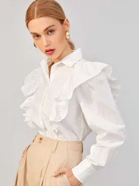 Ruffle Trim Blouse