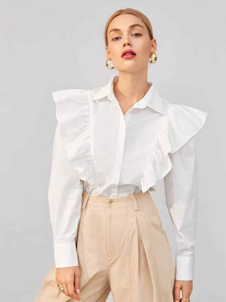 Ruffle Trim Blouse