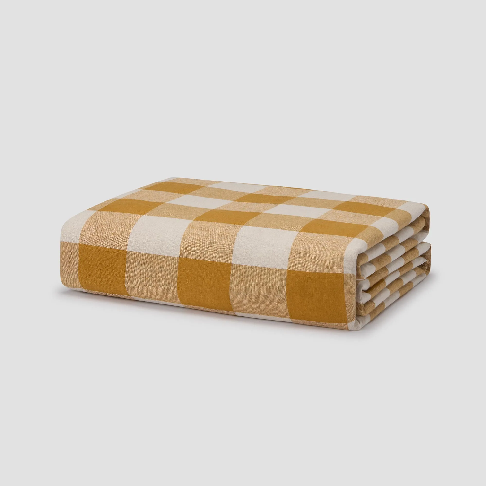 Russet Yellow Emsworth Check Linen Blend Duvet Cover