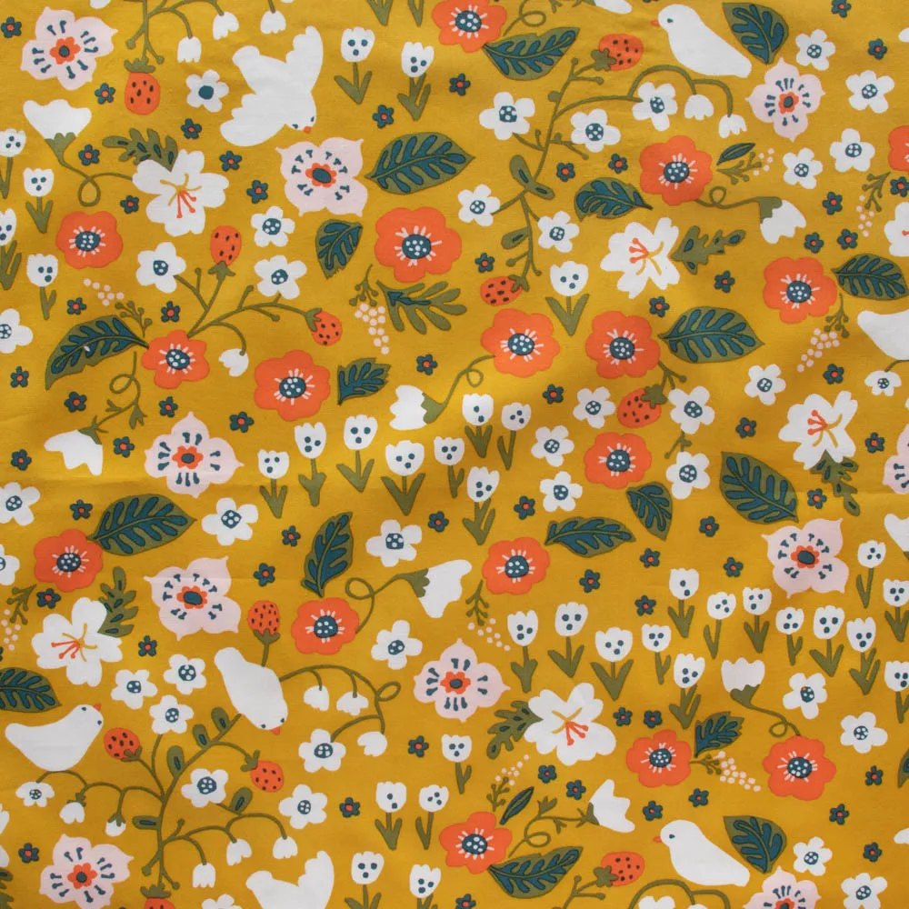 Secret Garden Gold Organic Poplin