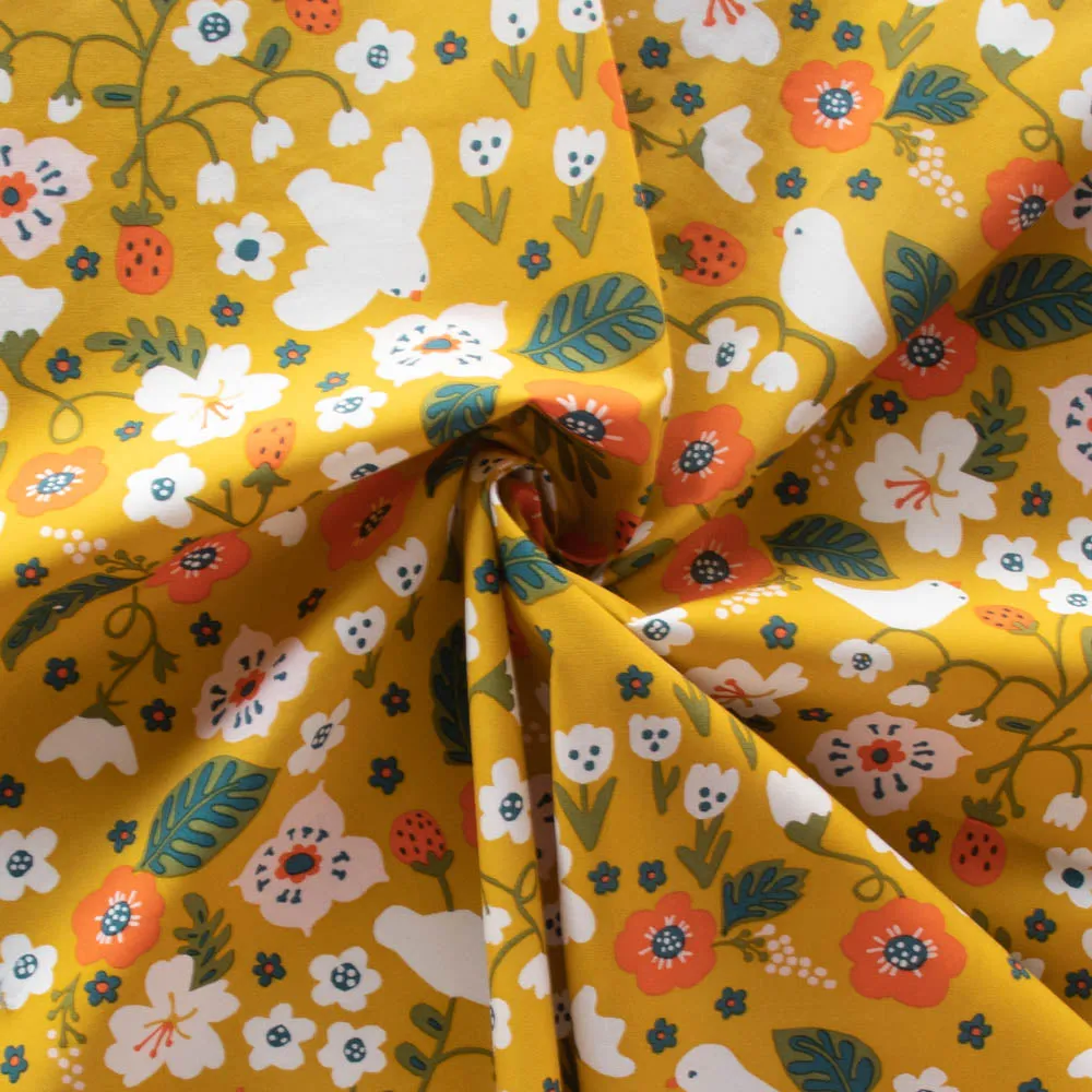 Secret Garden Gold Organic Poplin