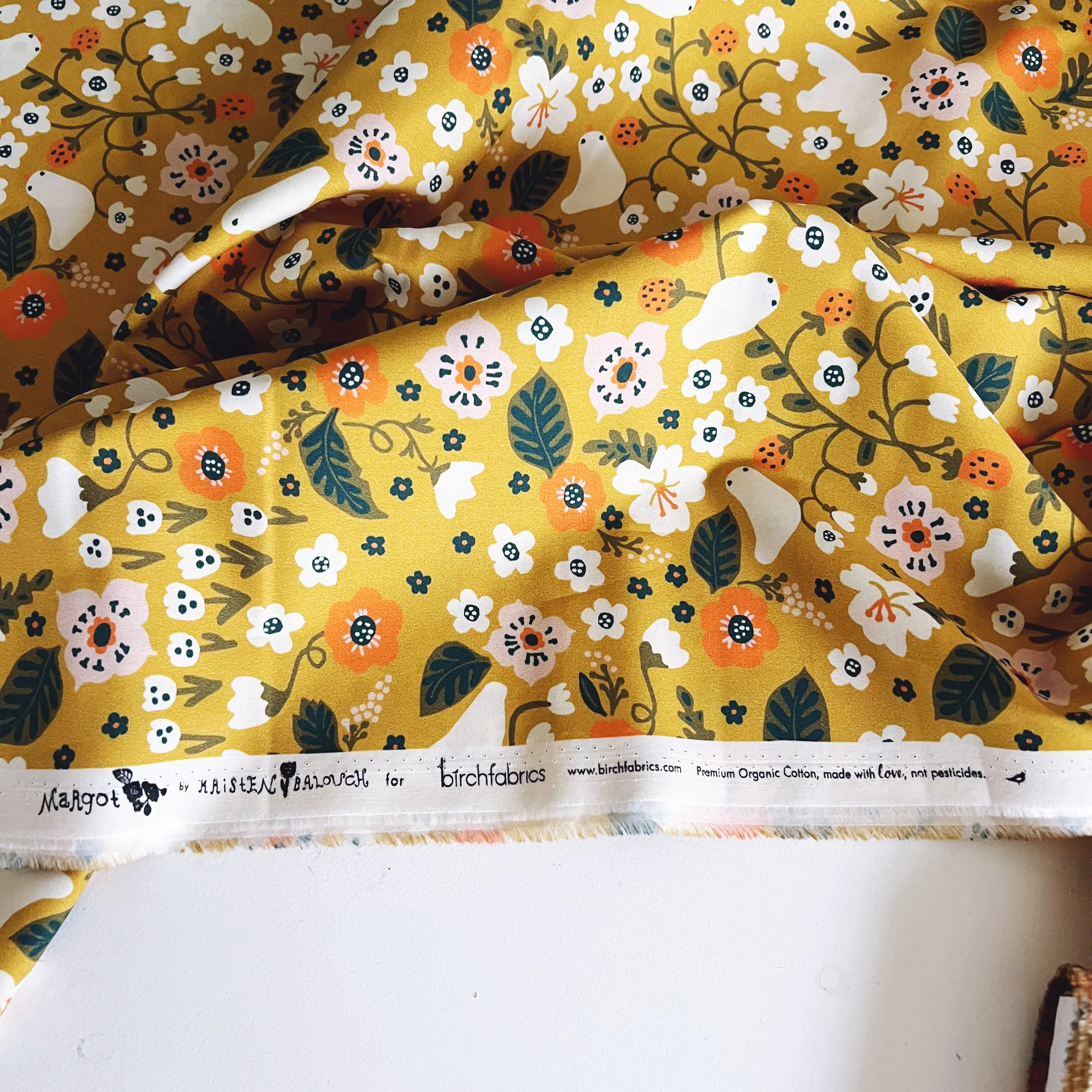 Secret Garden Gold Organic Poplin