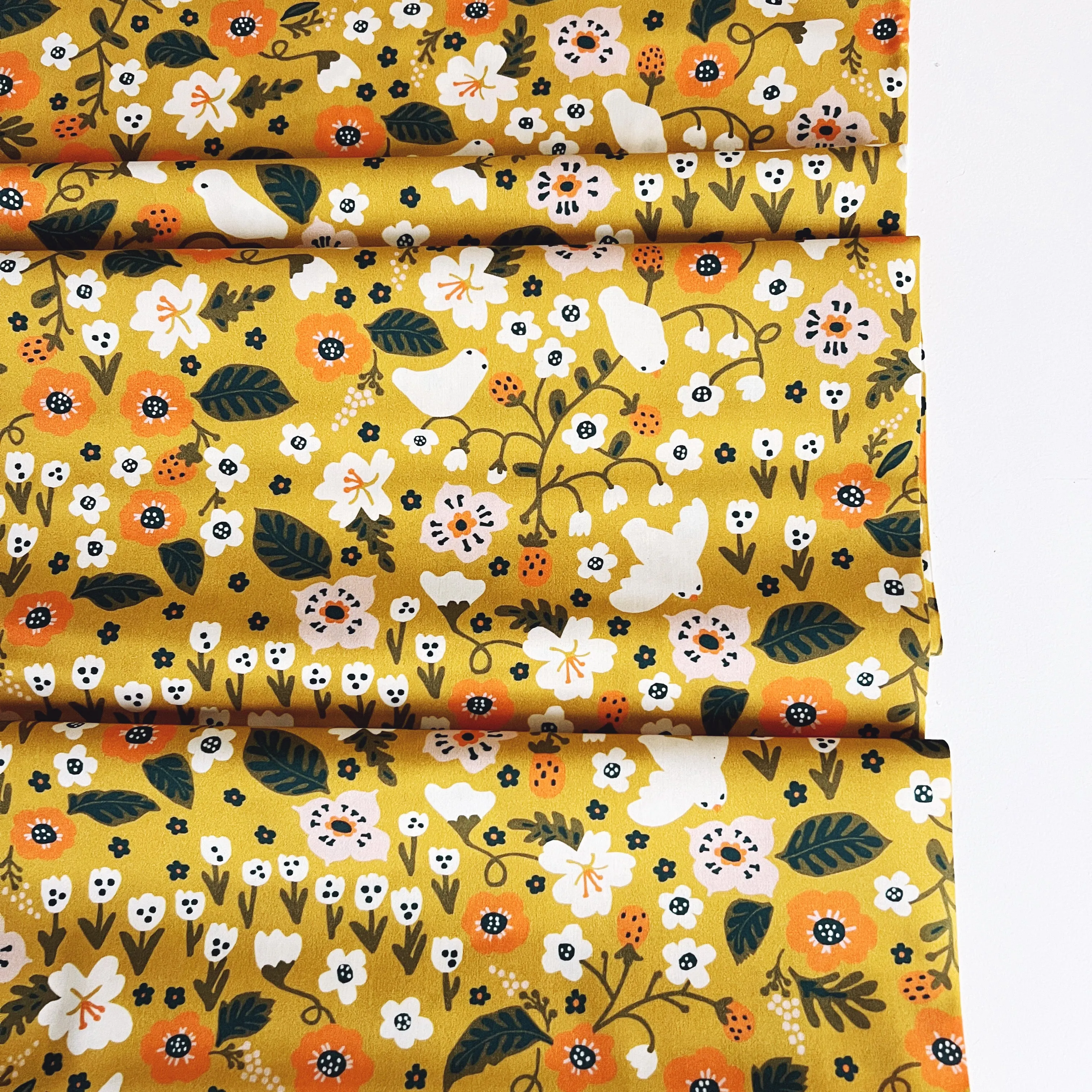 Secret Garden Gold Organic Poplin