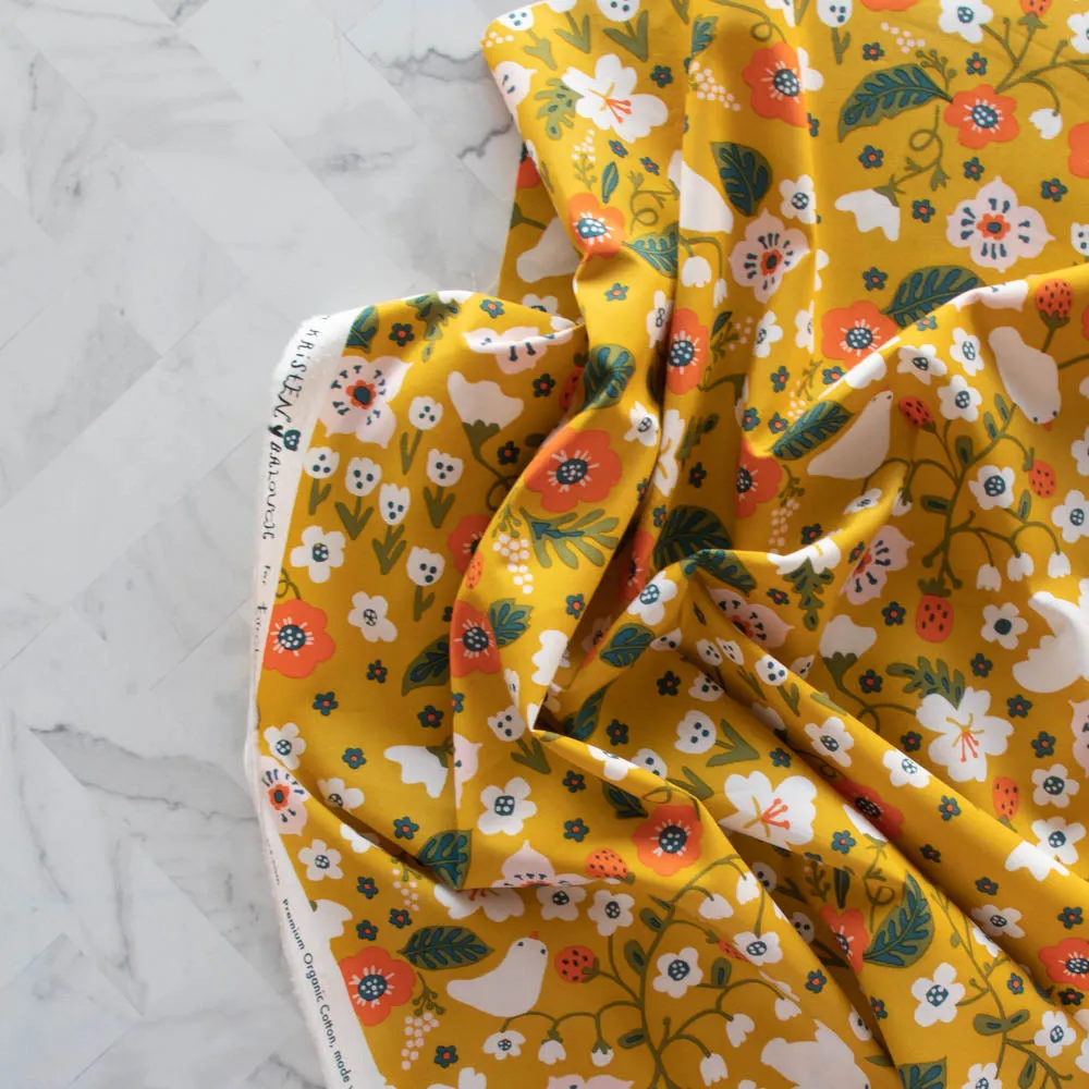 Secret Garden Gold Organic Poplin