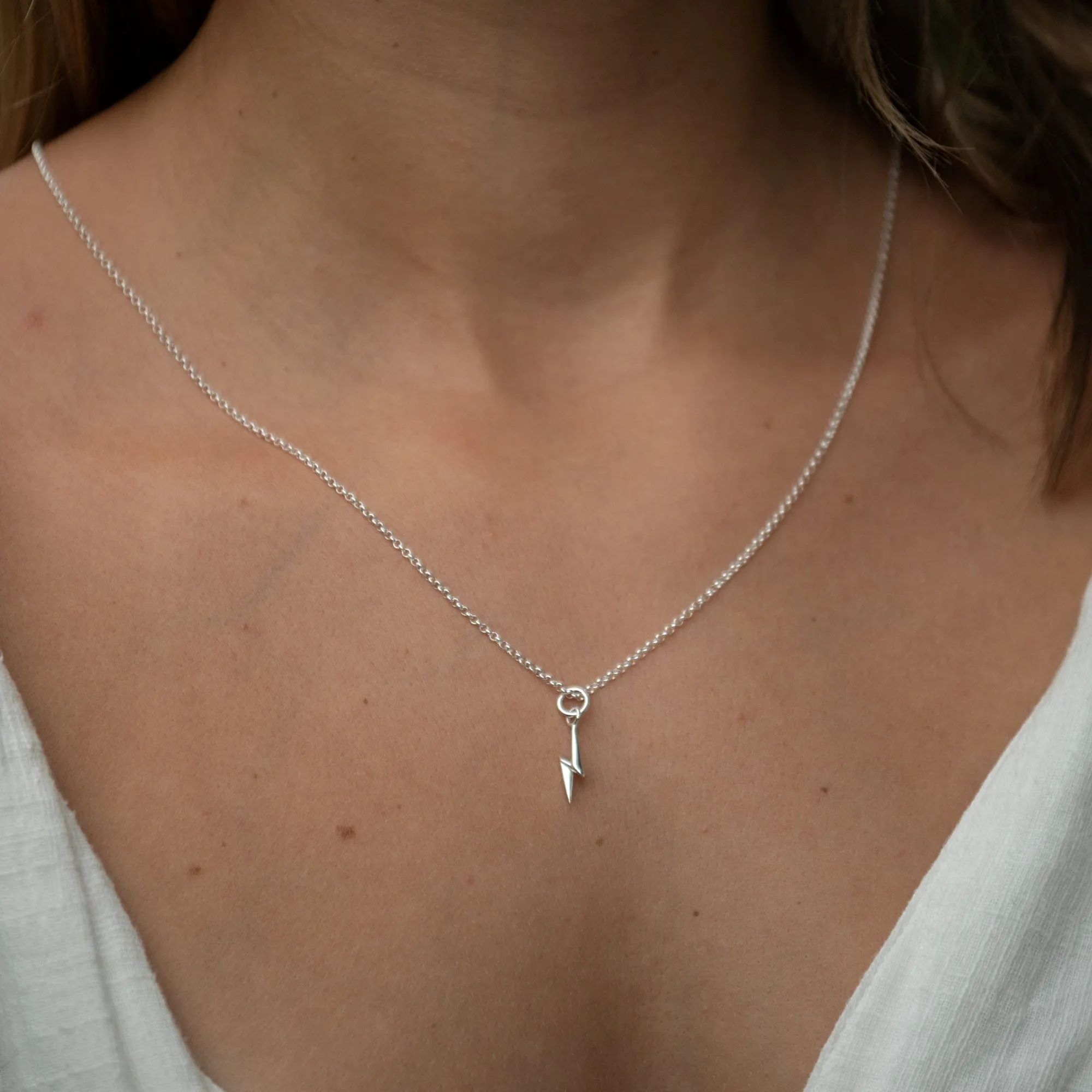 Silver Lightning Bolt Necklace