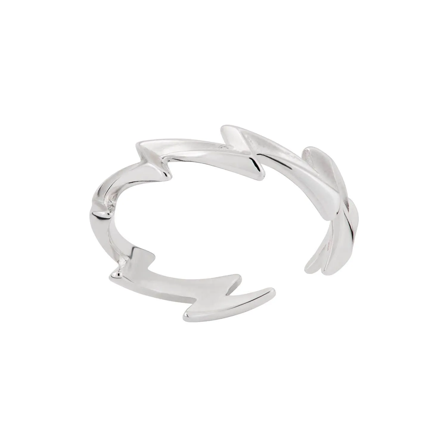 Silver Lightning Bolt Stacking Ring