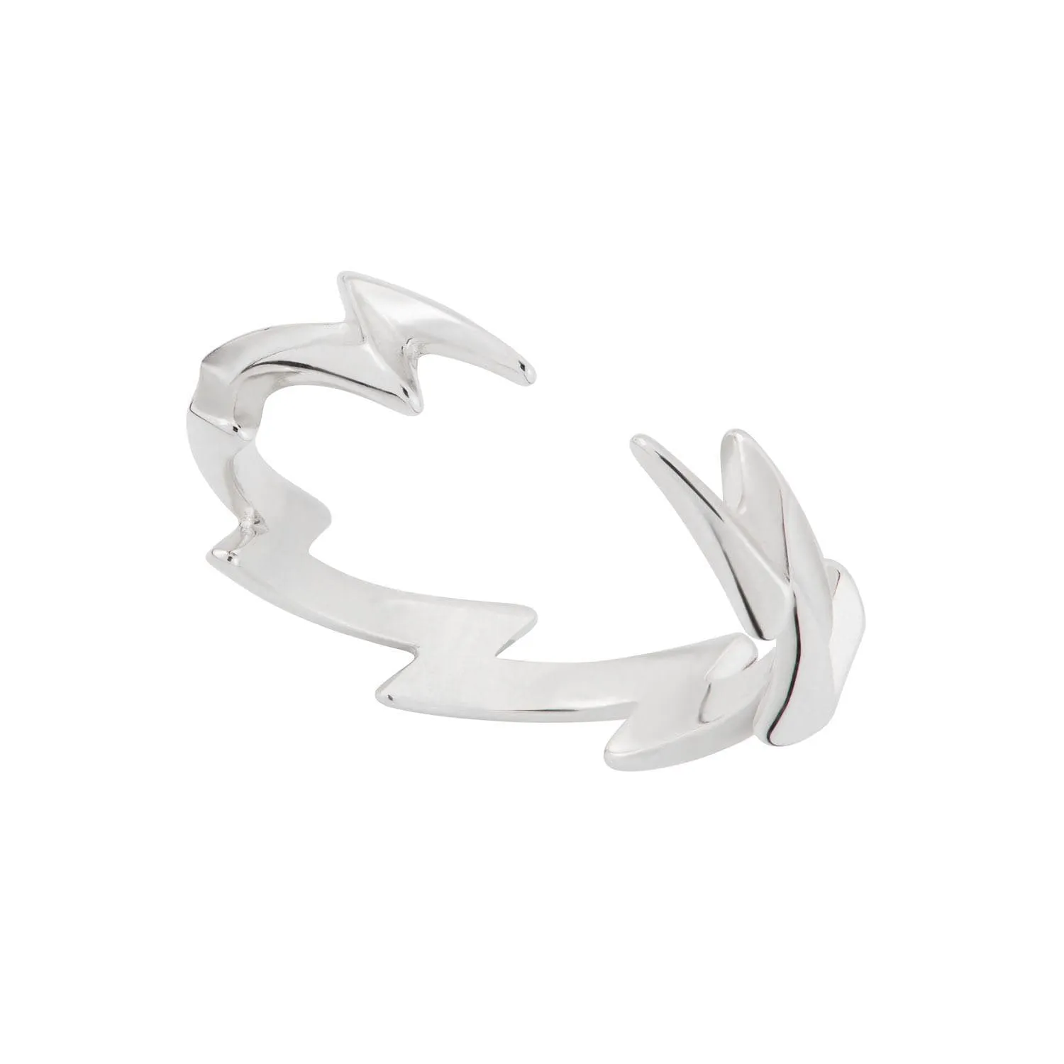 Silver Lightning Bolt Stacking Ring