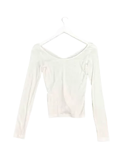 Size S - Arnsdorf White Rib Long Sleeve Top