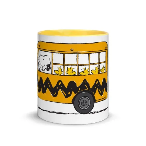 Snoopy and Woodstock School Bus Two Tone Mug