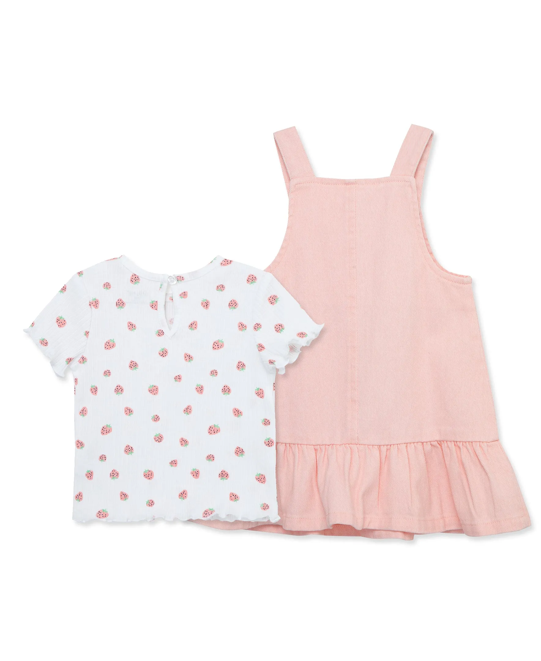 Strawberry Woven Jumper Dress Set -Toddler (2T-4T)