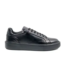 T-Breva Black Genuine Leather Men's Sports (Sneaker) Shoes