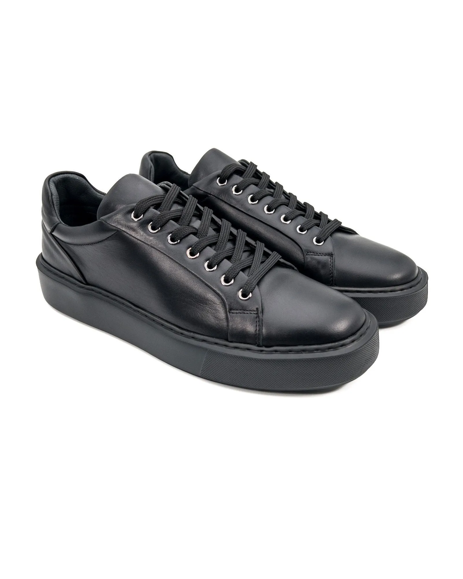 T-Breva Black Genuine Leather Men's Sports (Sneaker) Shoes