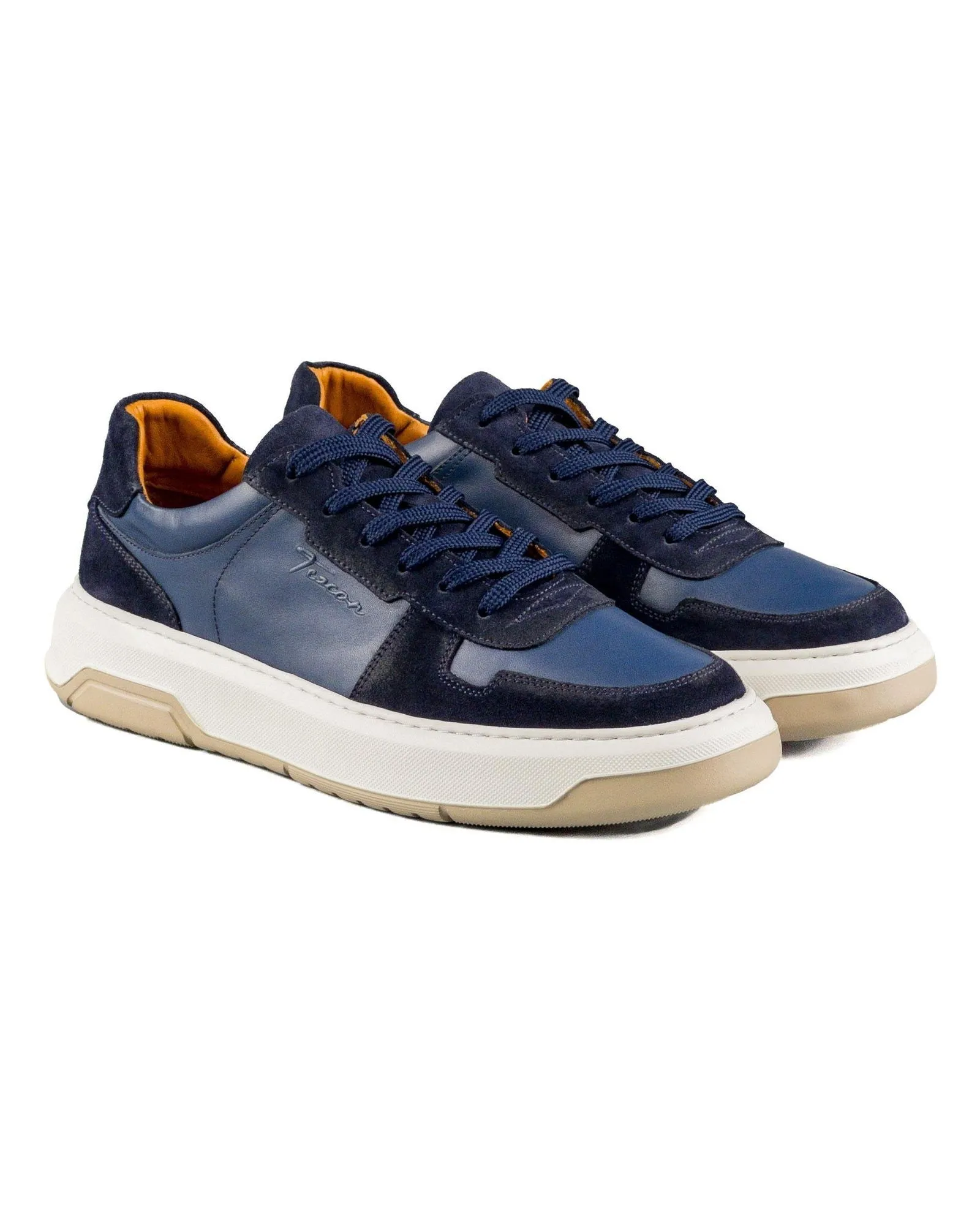 T-Hornet Denim Suede And Denim Genuine Leather Men's Sports Sneaker Shoes