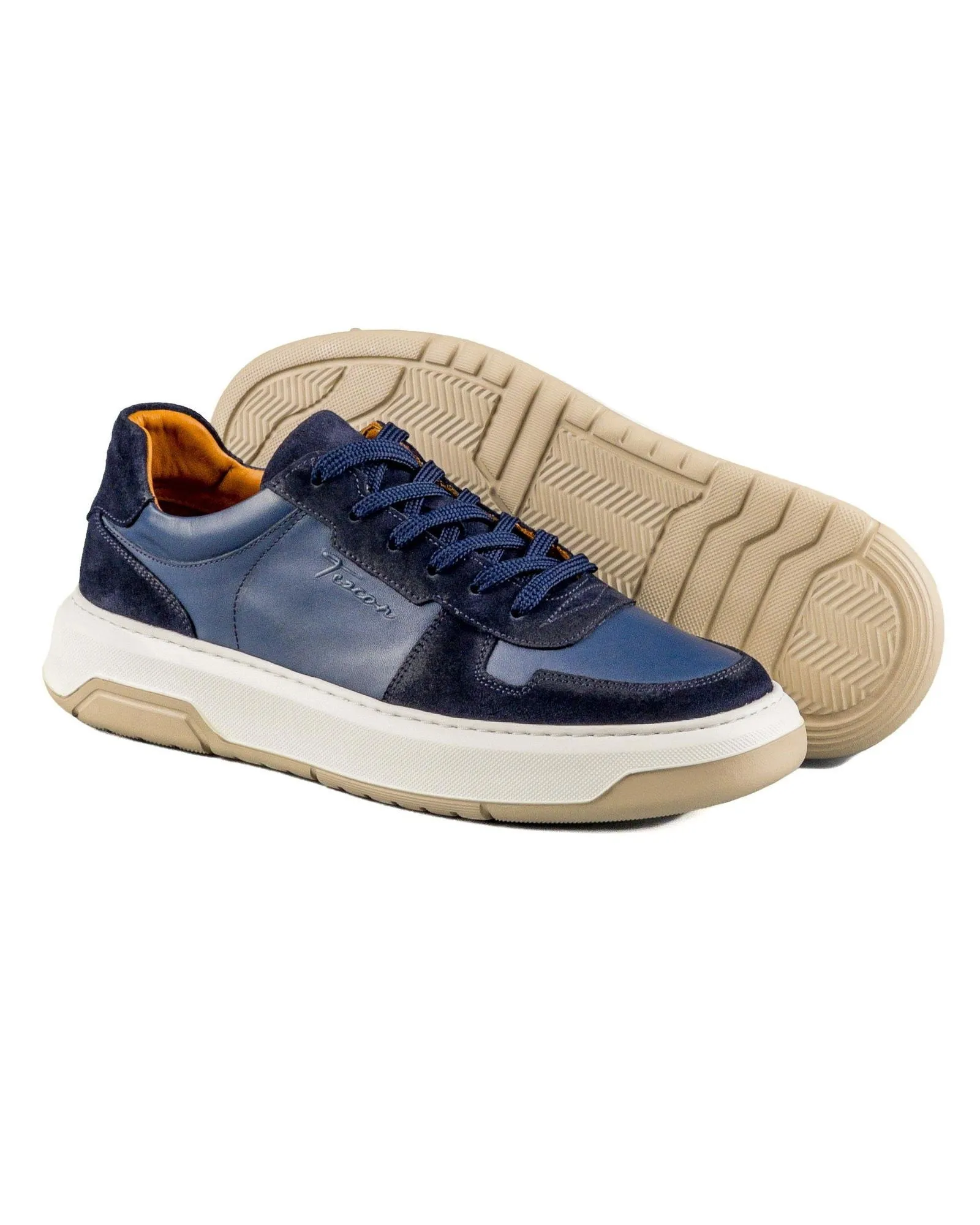 T-Hornet Denim Suede And Denim Genuine Leather Men's Sports Sneaker Shoes