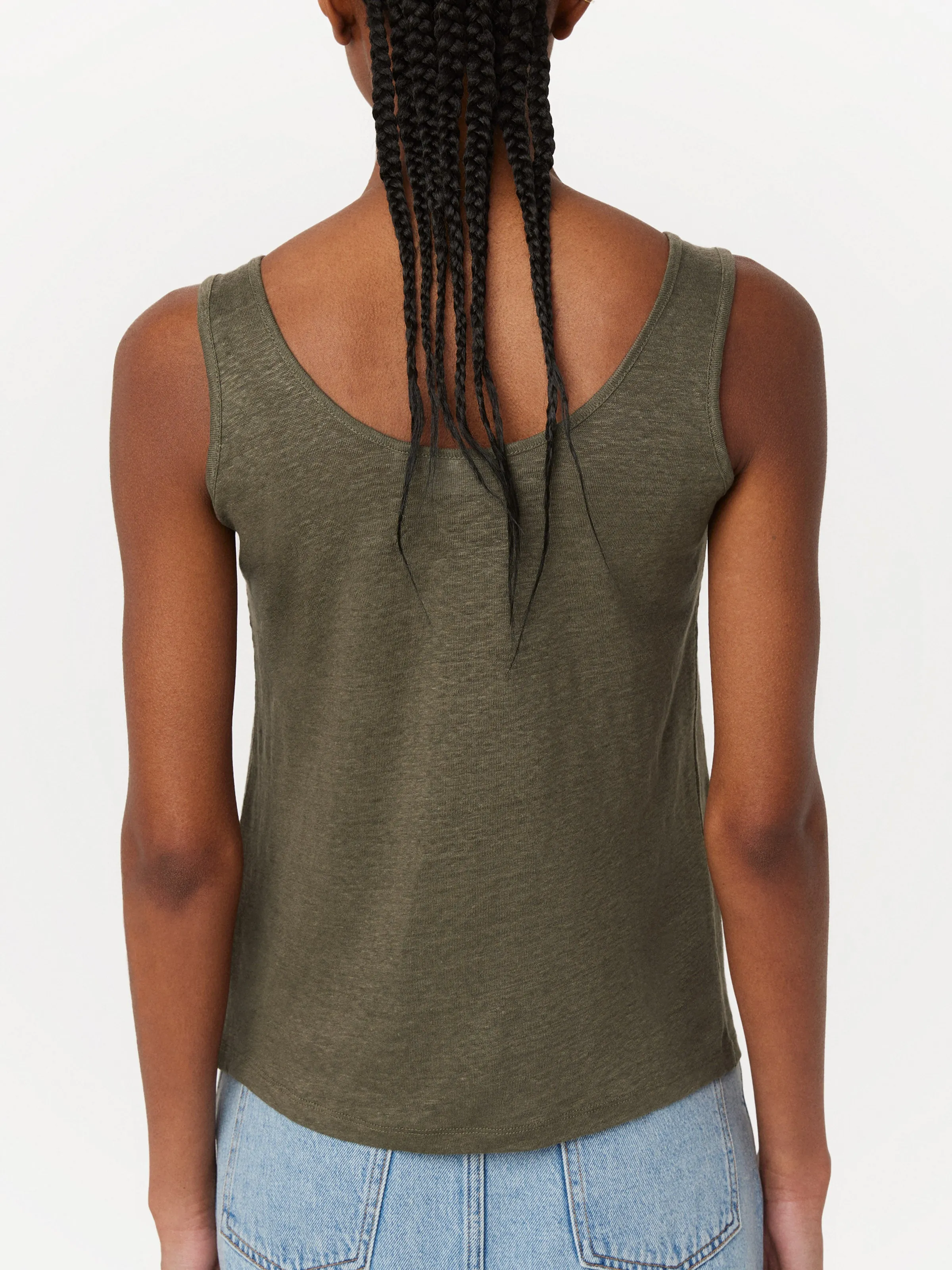 The Linen Tank Top in Green