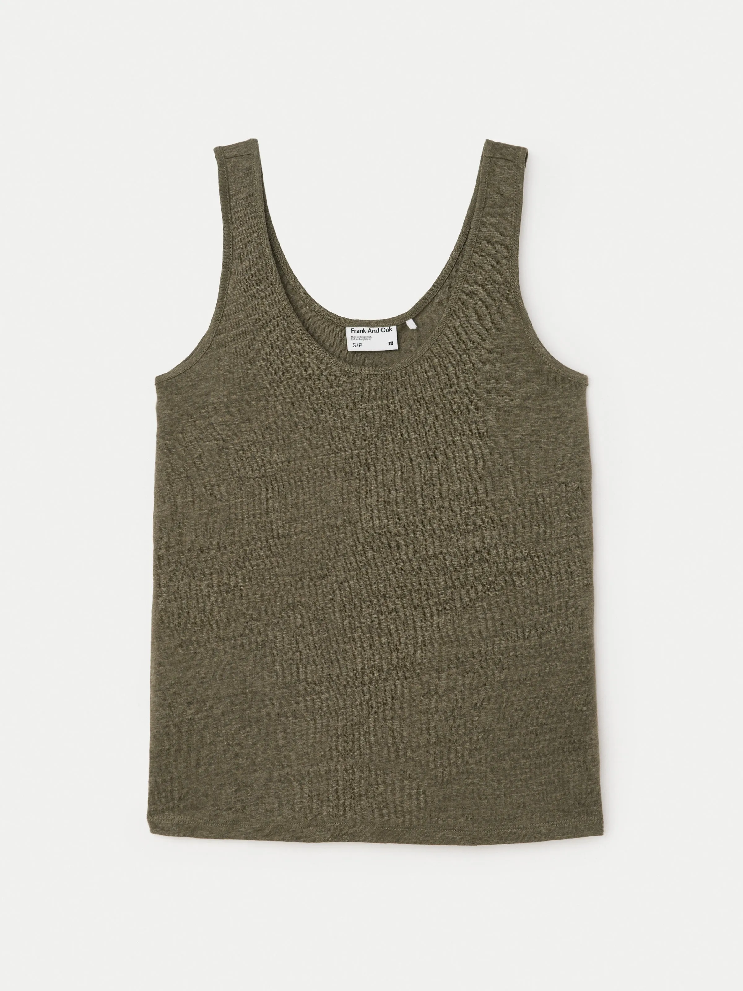 The Linen Tank Top in Green