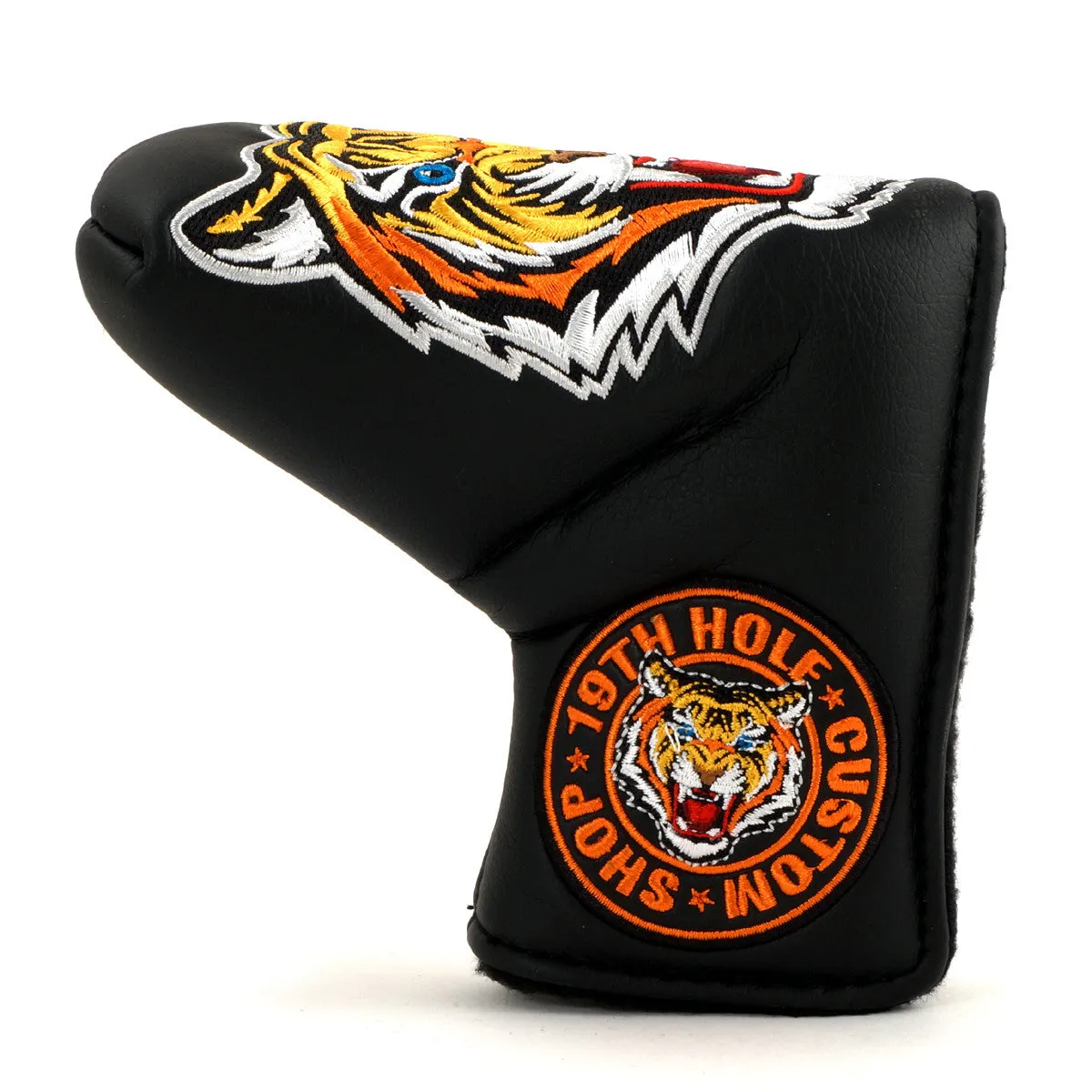 Tiger Head Cover for Blade and Midsize Mallet Putter, Black