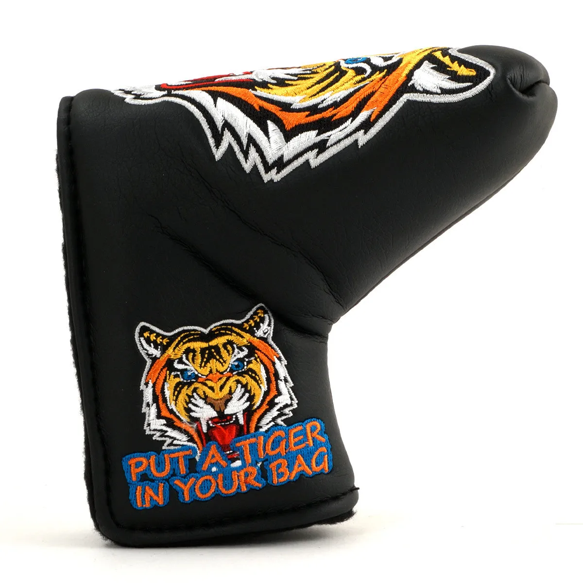 Tiger Head Cover for Blade and Midsize Mallet Putter, Black