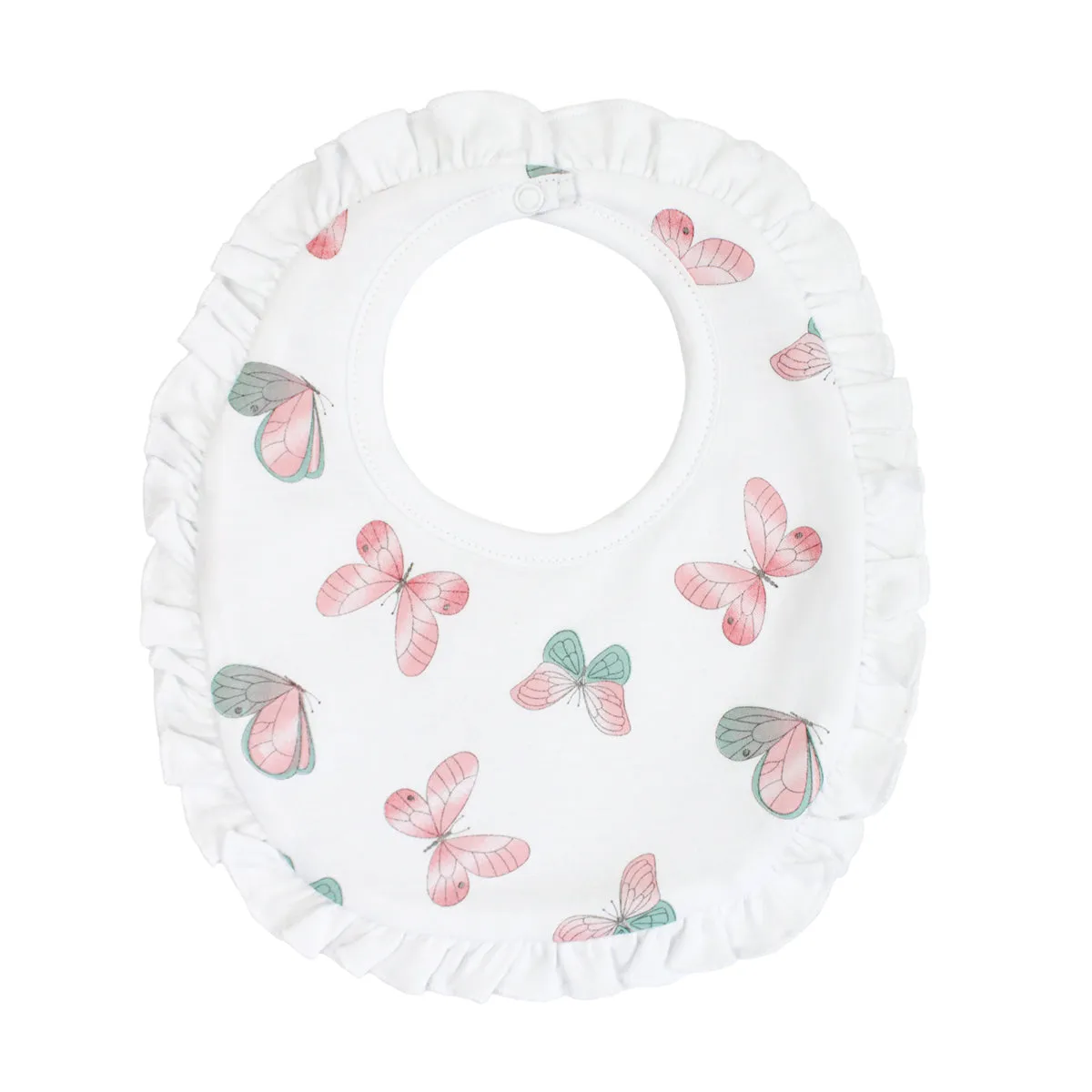 Watercolor Butterflies Printed Bib | Baby Girl