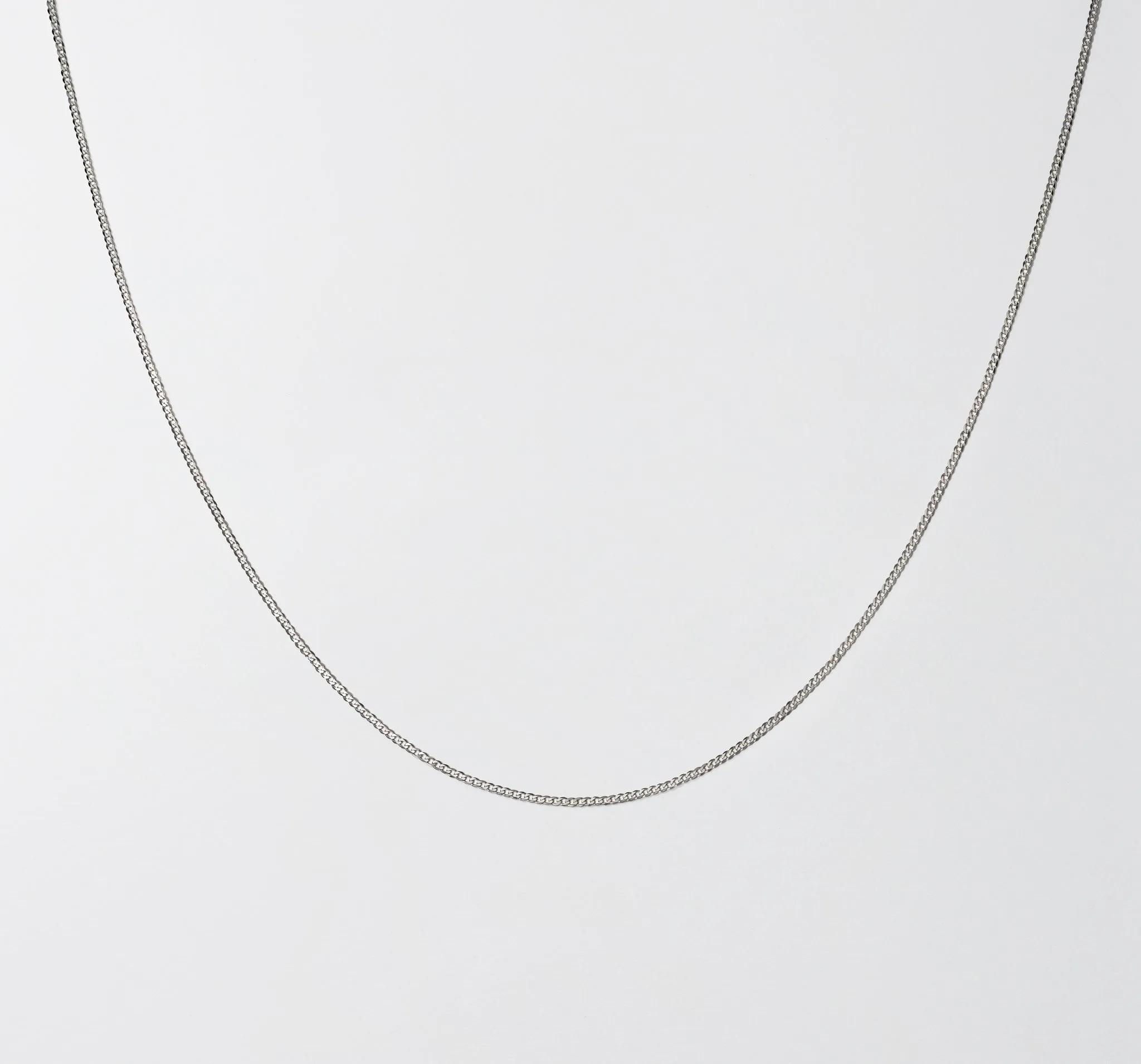 White Gold Curb Chain - Polished 1.95mm