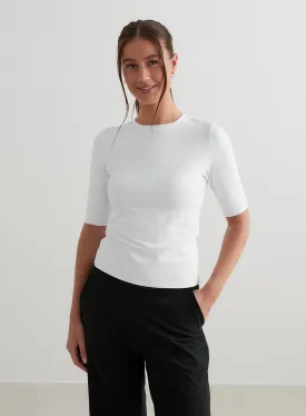 White Sense Half Sleeve Top