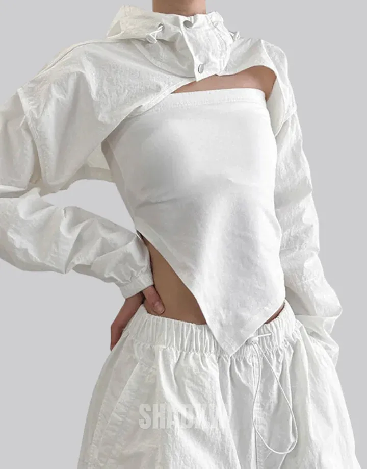 White Turtleneck Crop Top